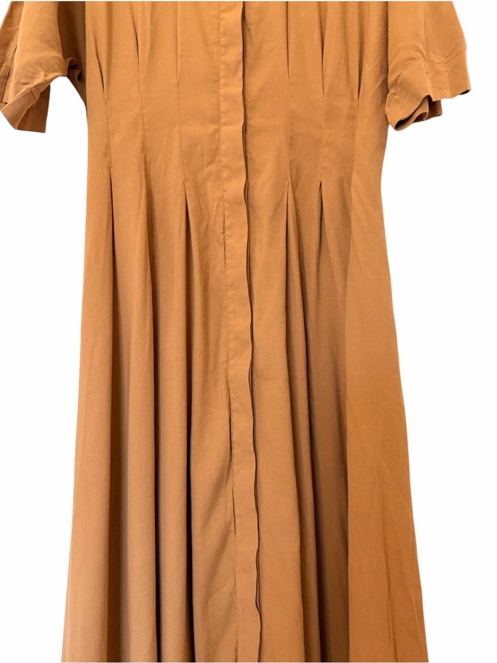 Veronica Beard Adavi Dress Caramel Button-Front Maxi Dress - Picture 5 of 10